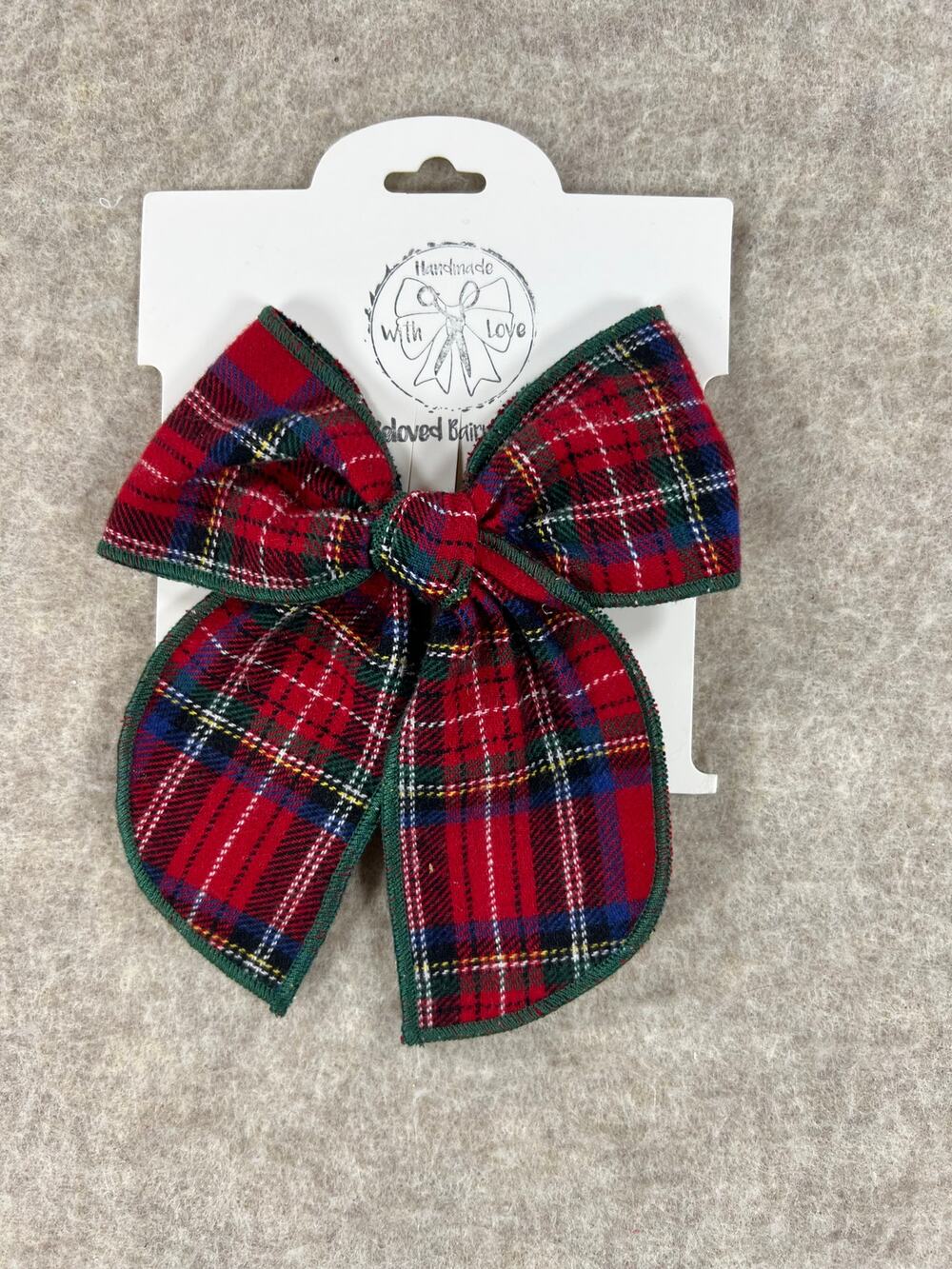 Beloved Bairn Bows Christmas Plaid Midi Beloved on Clip Red Tartan